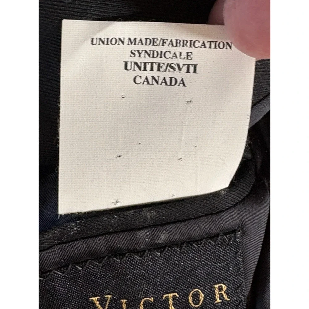 Jack Victor Montreal Blazer Mens 42L Black Wool Super 110's Sports Coat 2 Button